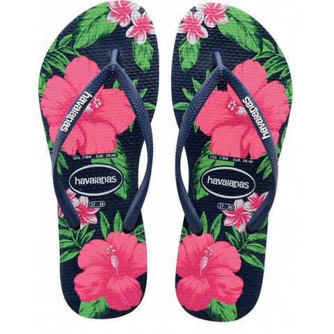 HAVAIANAS SLIM FLORAL MARINHO/MARINHO 39/40