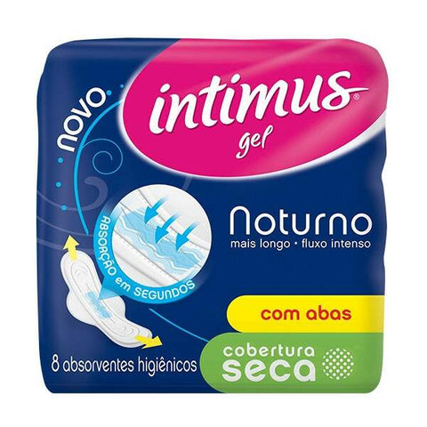 ABSORVENTE INTIMUS GEL NOTURNO SECA C/ABAS C/8