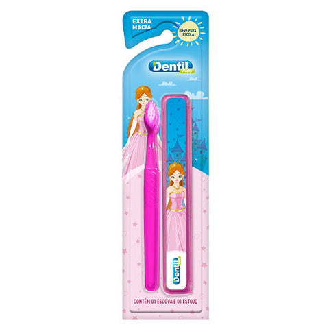 ESCOVA DENTAL DENTIL KIDS MENINA ESTOJO EXTRA MACIA