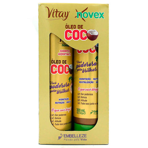 KIT SHAMPOO + CONDICIONADOR VITAY NOVEX OLEO DE COCO 600ML