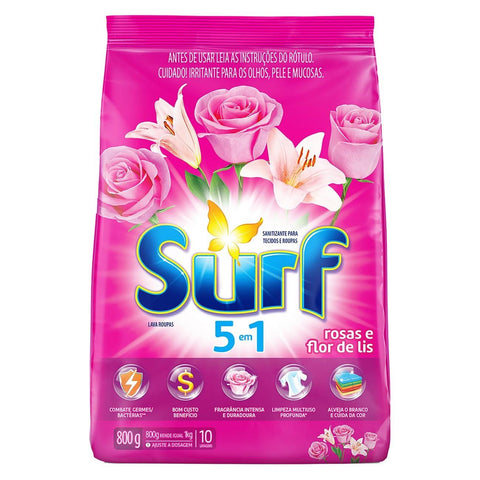 LAVA ROUPAS PO SURF 5 EM1 FLOR DE LIS SACHE 800g