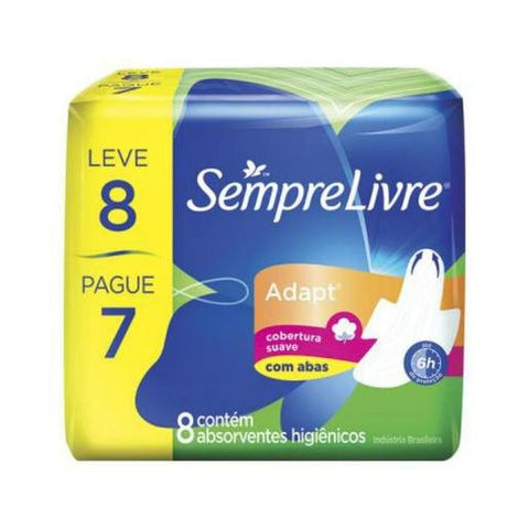 ABSORVENTE SEMPRE LIVRE ESPECIAL ADAPT SUAVE C/ABAS LV8 P