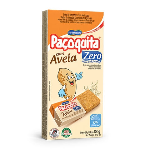 DOCE AMENDOIM PACOQUITA ZERO AVEIA C/4 88g