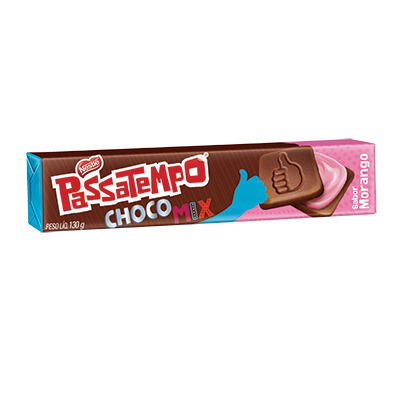 BISCOITO NESTLE PASSATEMPO CHOCO MIX MORANGO 130g