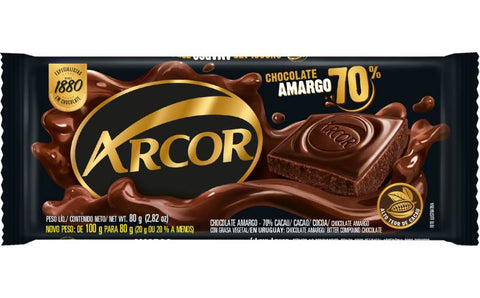 CHOCOLATE ARCOR AMARGO 70% 80g
