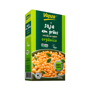 SOJA GRAOS VAPZA ORGANICO COZIDA VAPOR A VACUO 250g