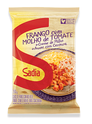 FRANGO MOLHO TOMATE SADIA + ARROZ + CREME MILHO 350g
