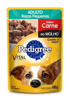 RACAO PEDIGREE ADULTO RACAS PEQ CARNE MOL SH 100G