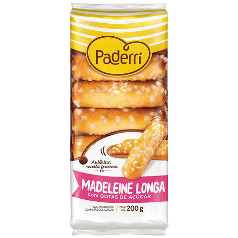 BOLO PADERRI MADELEINE LONG GOTAS ACUCAR C/16 200g