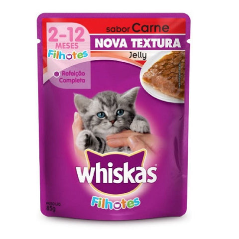 RACAO WHISKAS FILHOTES CARNE SH 85G