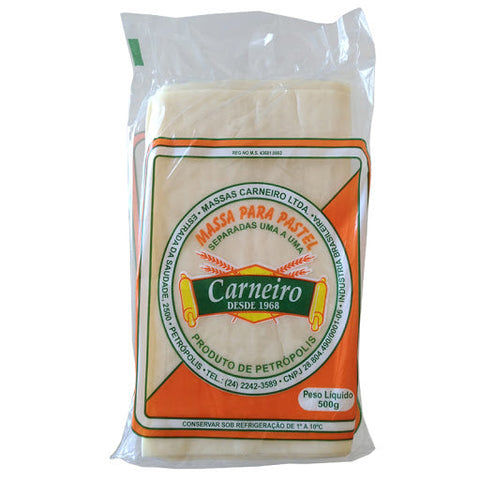 MASSA PASTEL CARNEIRO RETANGULAR 500G